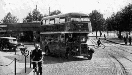 RT bus at Bellevue Zurich 1953