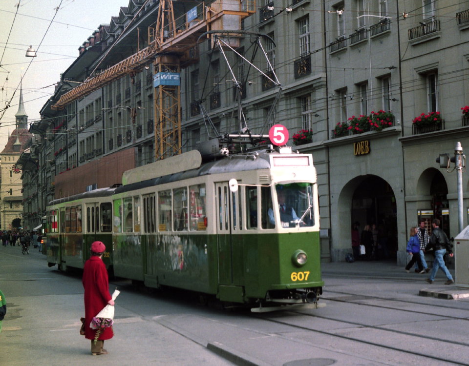 Standard tram on Marktgasse in Bern