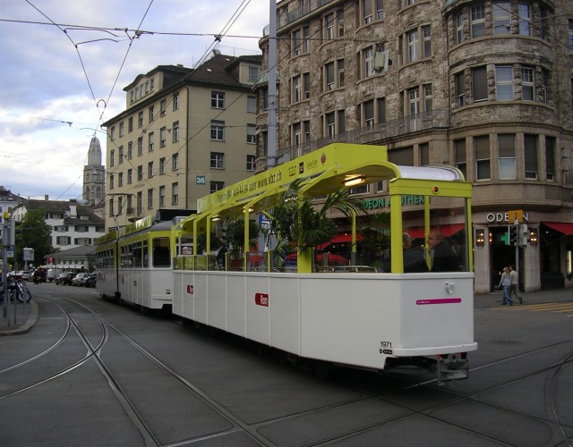 zurich open trailer tram 1971