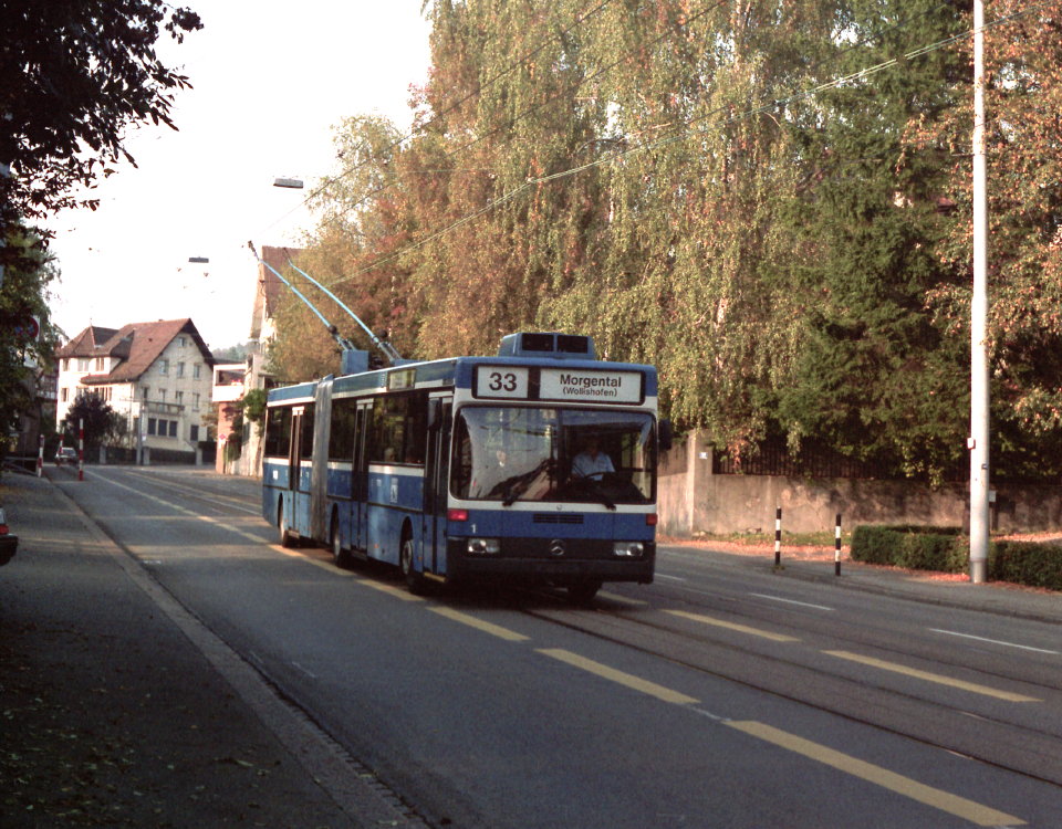 O405 GTZ trolleybus prototype Kirche Fluntern