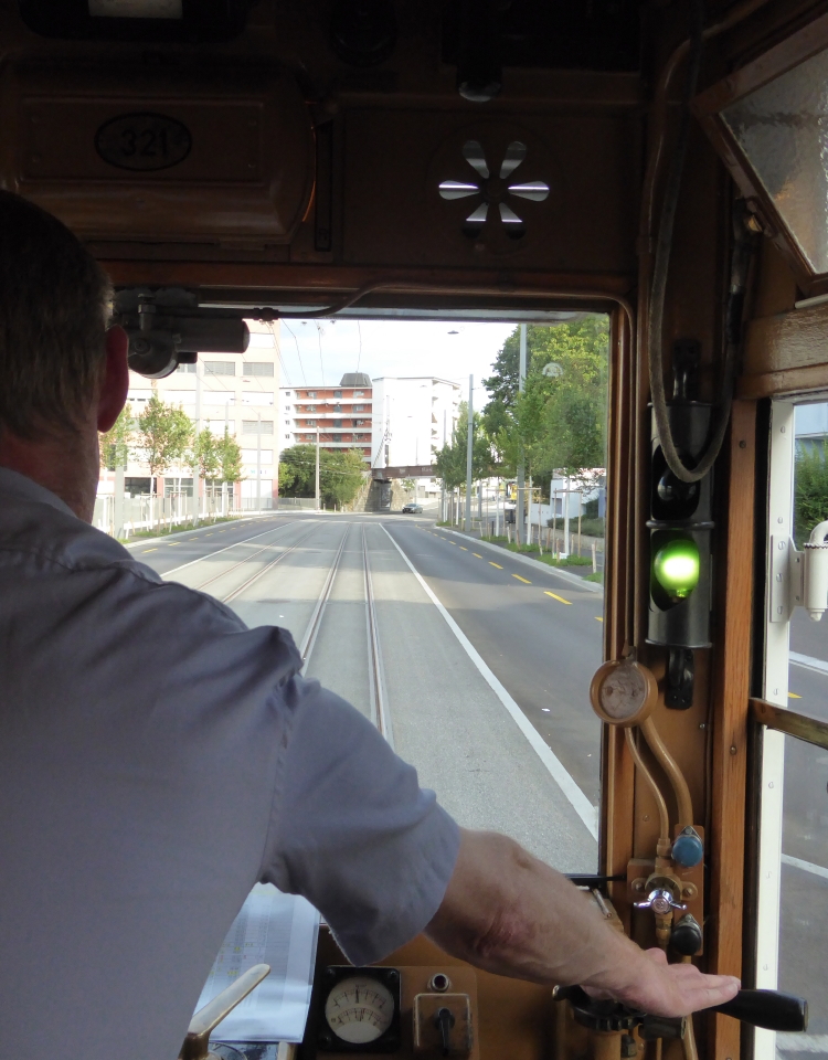 drivers eye view of new tram line in schlieren