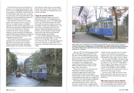 Tramway Review issue 230 with The Swiss Standard Tram pages 466-467