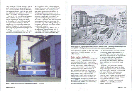 Tramway Review issue 230 with The Swiss Standard Tram pages 468-469
