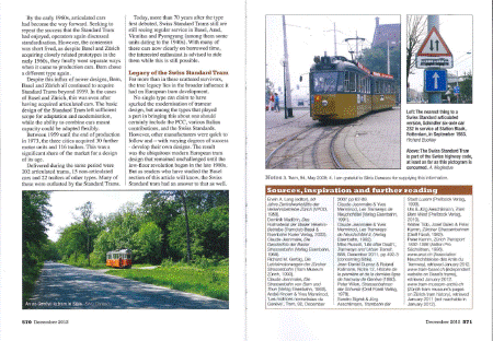 Tramway Review issue 232 with The Swiss Standard Tram pages 570-571