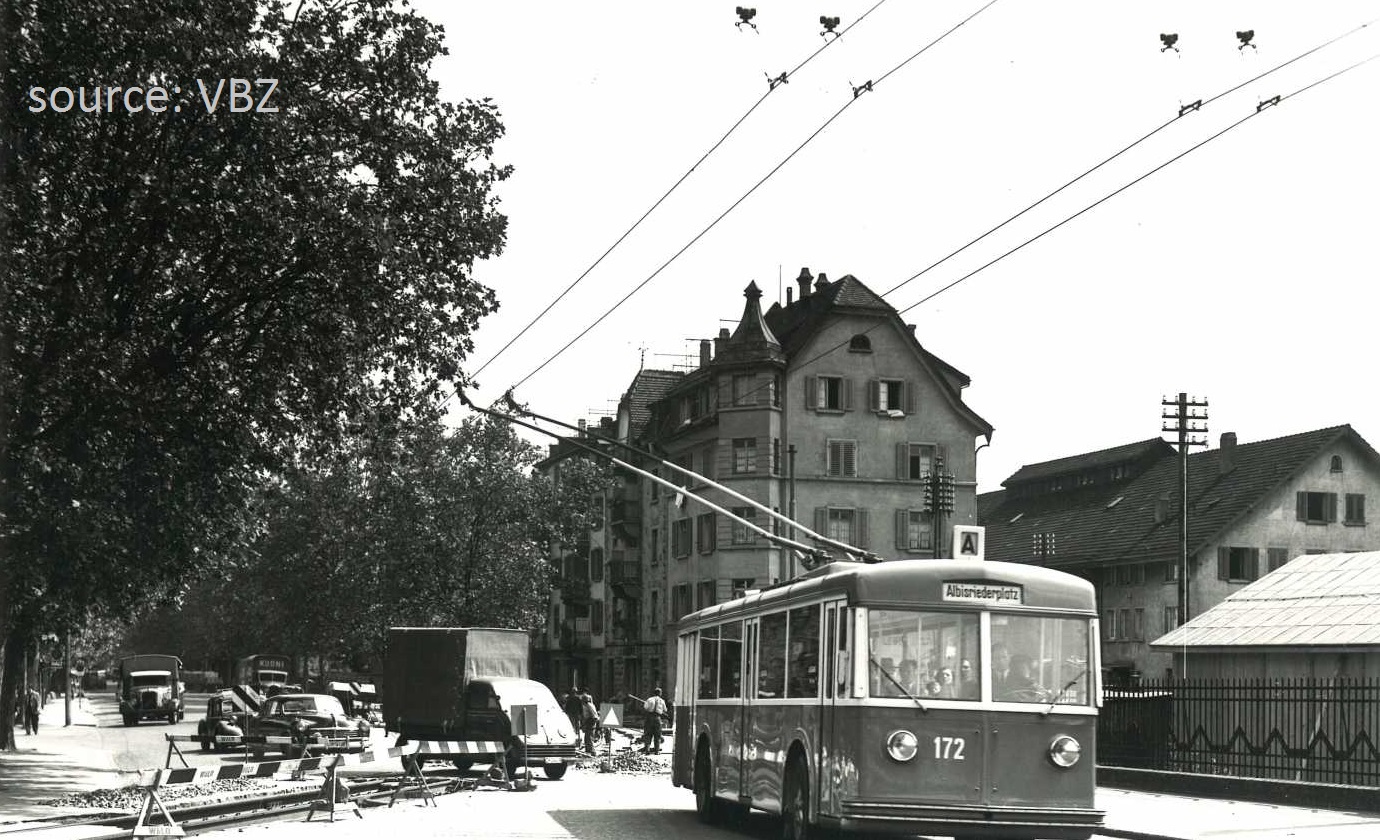 Trolleybus Hardbruecke 1950