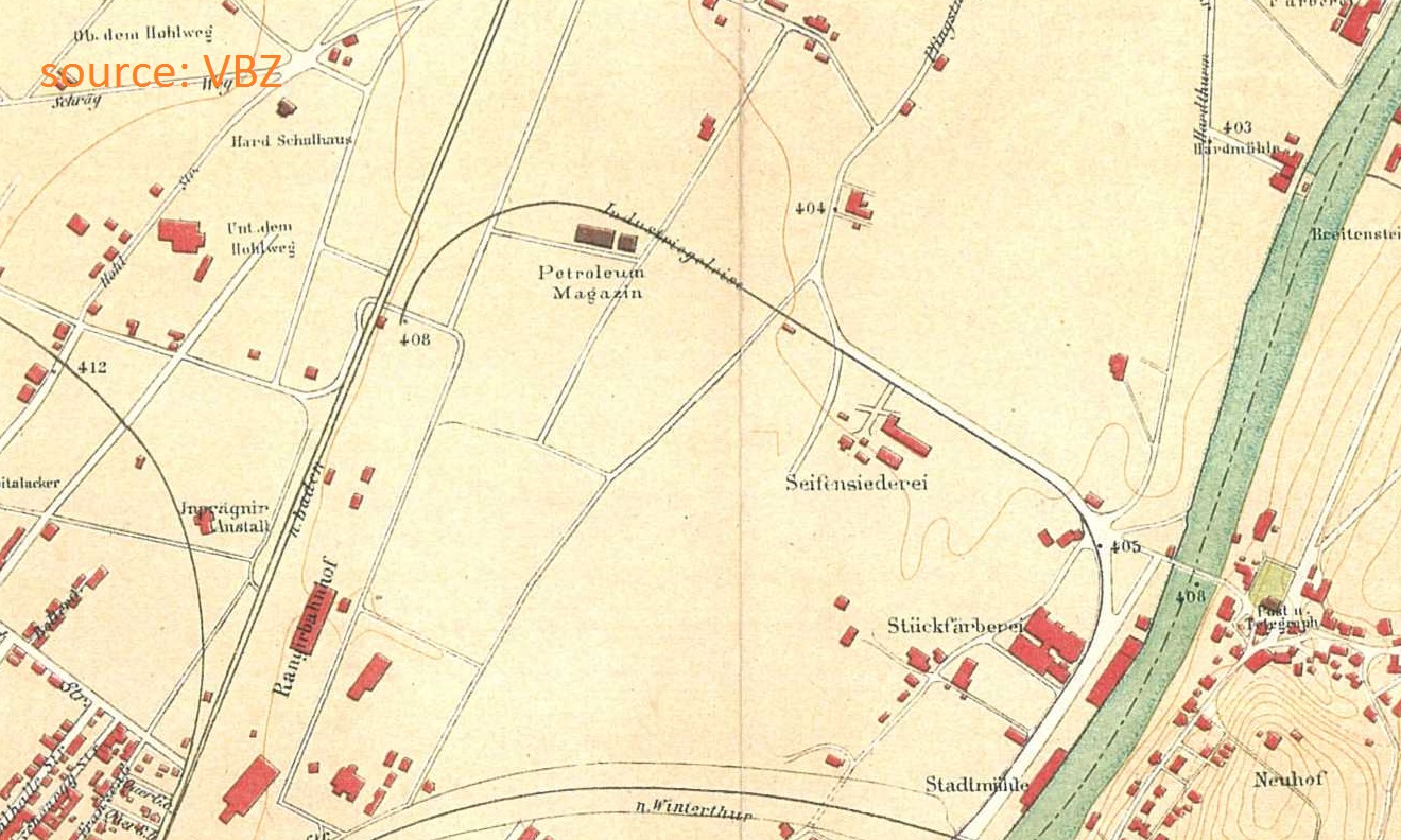 Tram Hardbruecke 1889 map