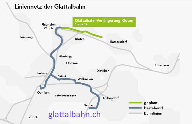 glattalbahn kloten map