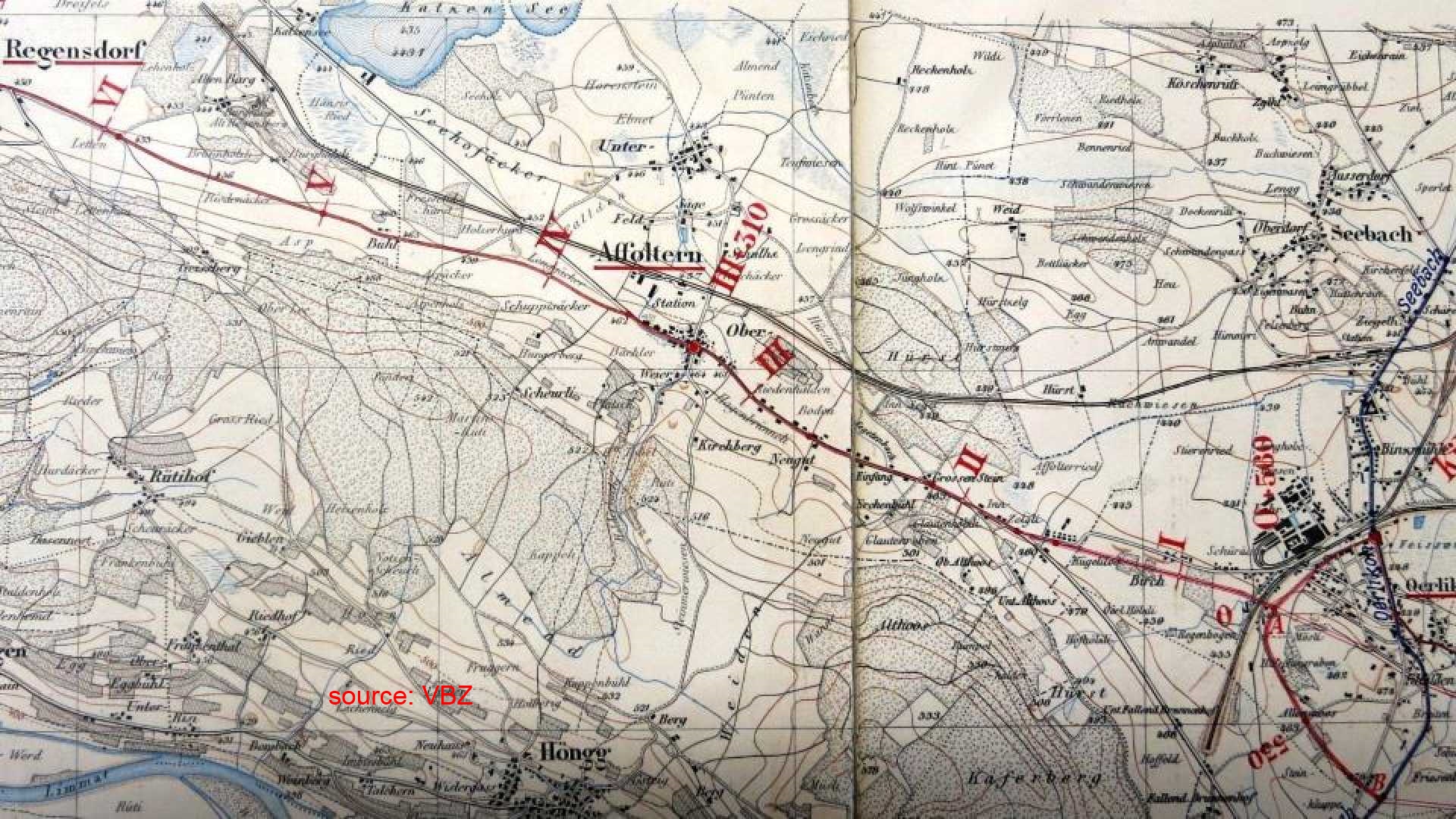VBZ tram Affoltern 1903 plan