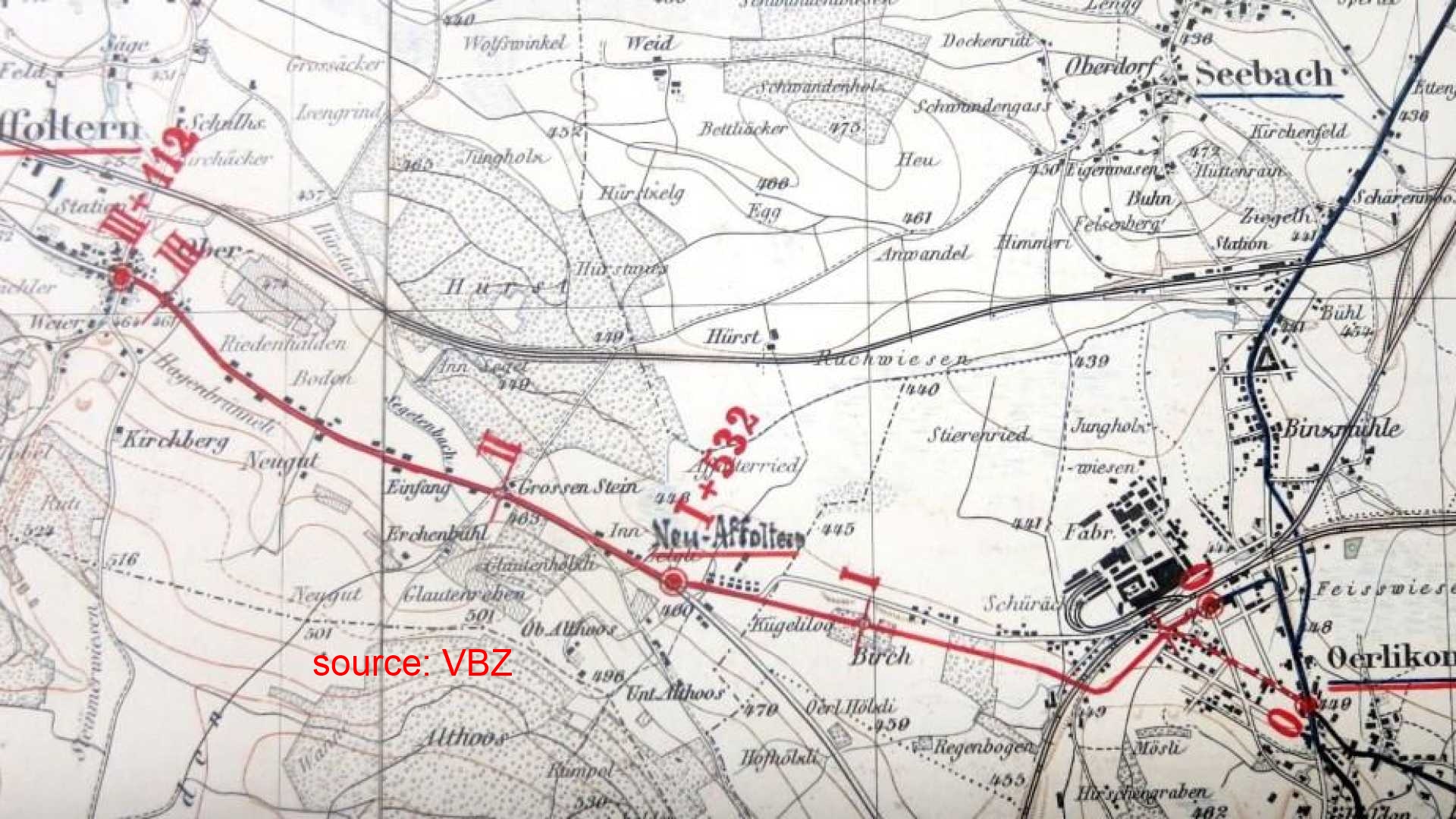 VBZ tram Affoltern 1910 plan