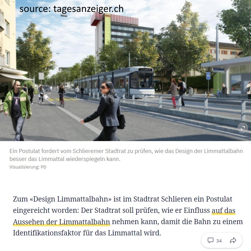 tages Anzeiger Limmattalbahn article