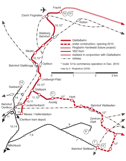 Map Glattalbahn